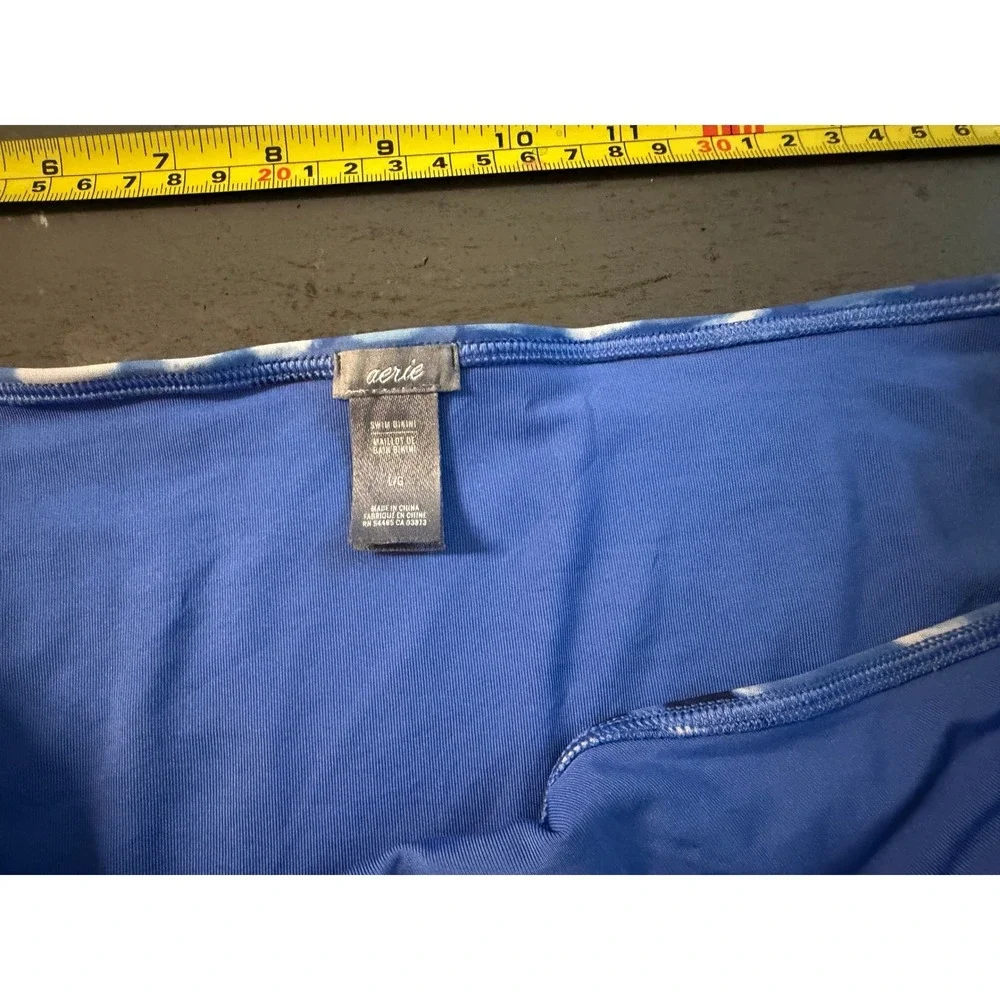 Aerie Blue Tie Dye Bikini Bottoms Size Large Abstract Print Swimwear L